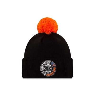 New York Knicks Gorra | New Era NBA City Edition Pom Knit Beanie Mexico - Negros